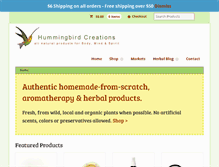 Tablet Screenshot of hummingbirdcreations.com